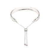 Hammered Cuff Slider Bracelet – Silver